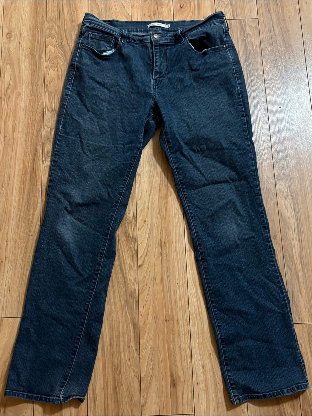 Levi's 505 Straight Leg Jeans Dark Wash Denim Stretchy Women’s Size 12